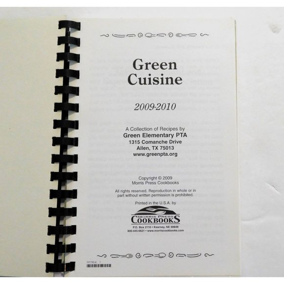 Green Cuisine Cookbook 2009 Collection of Recipes Green Elementary PTA Spiral PB - Picture 3 of 6